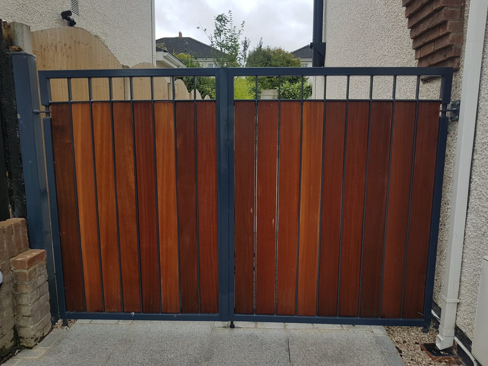 Steel and hardwood gates like these for homes in Ballynahinch